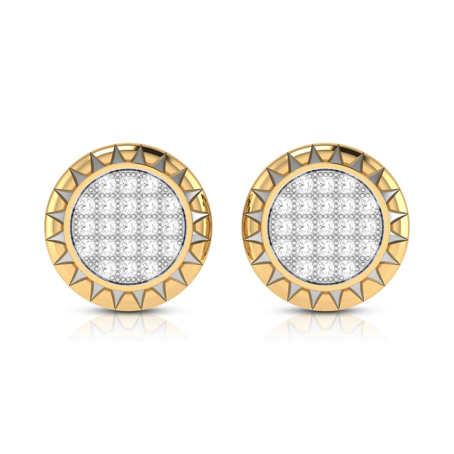 Men's Diamond Cluster Earrings in 10K Yellow Gold